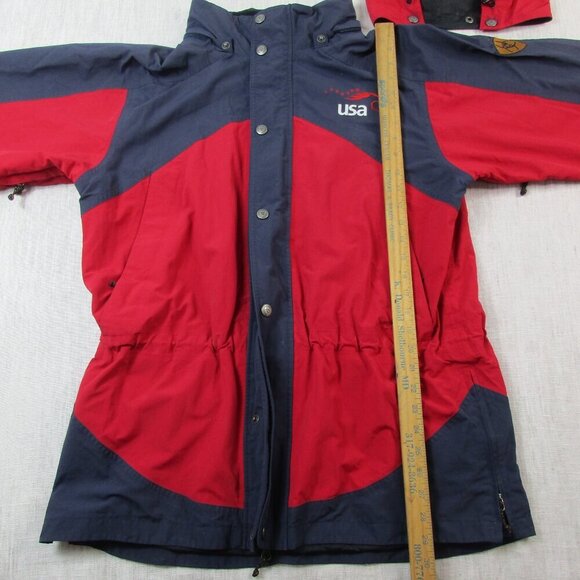 Ariat Jacket Mens Medium Red Windbreaker Lined Detachable Hooded Snap Inside Zip - Picture 12 of 15